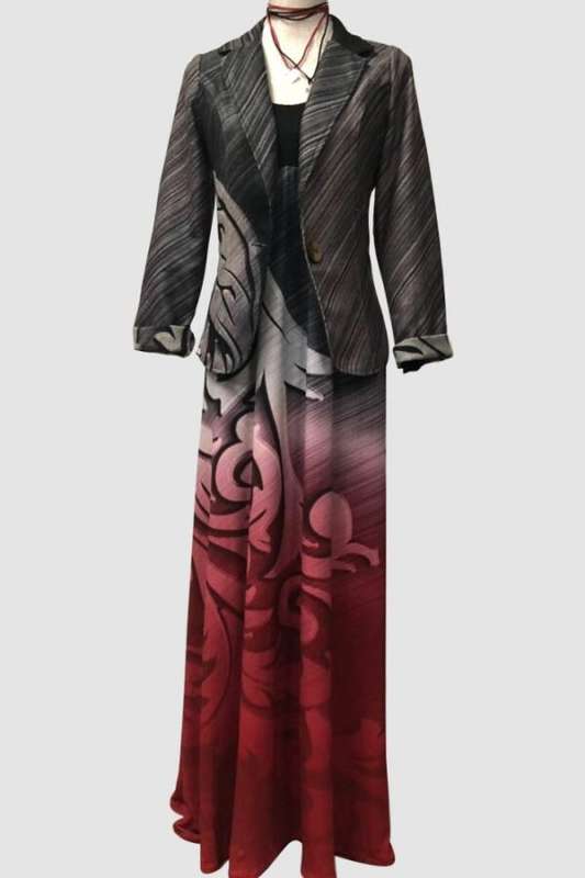 Fern red pattern dress