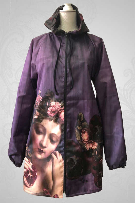 Pomegranate rose raincoat