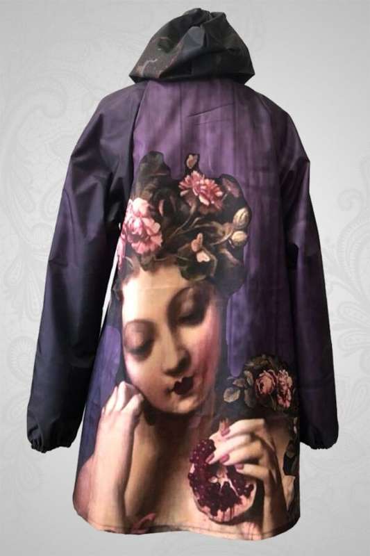 Pomegranate rose raincoat