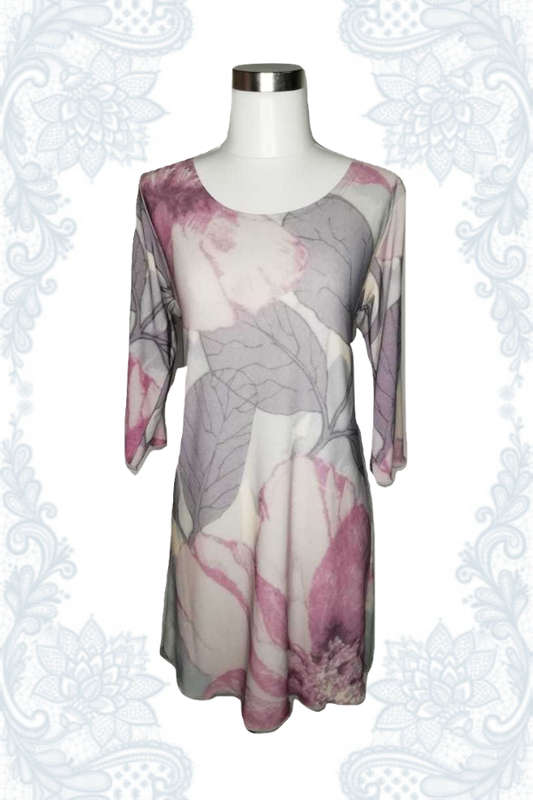 Pink & Grey Flower Top