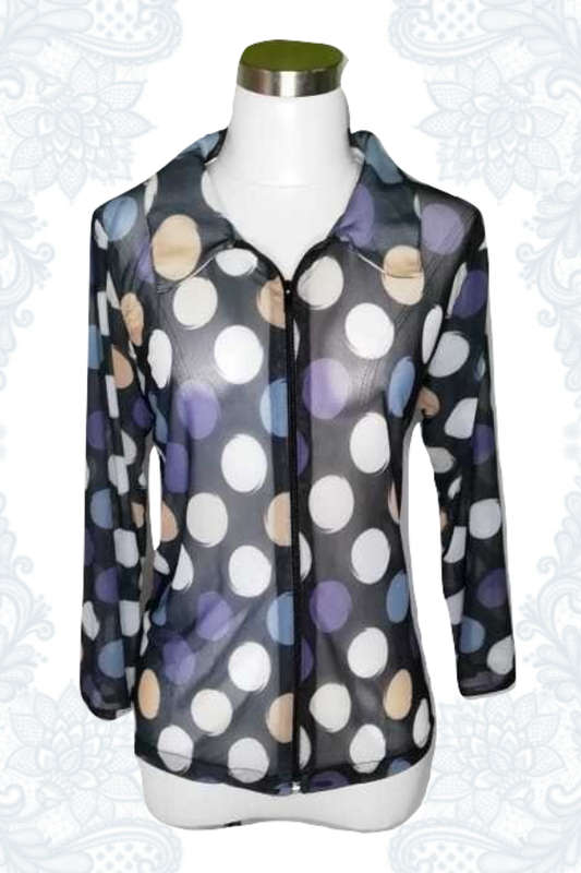 Polka Dot Zipper Top