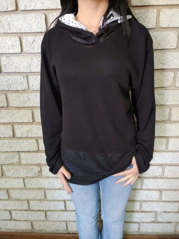 Knitted Black Hoodie