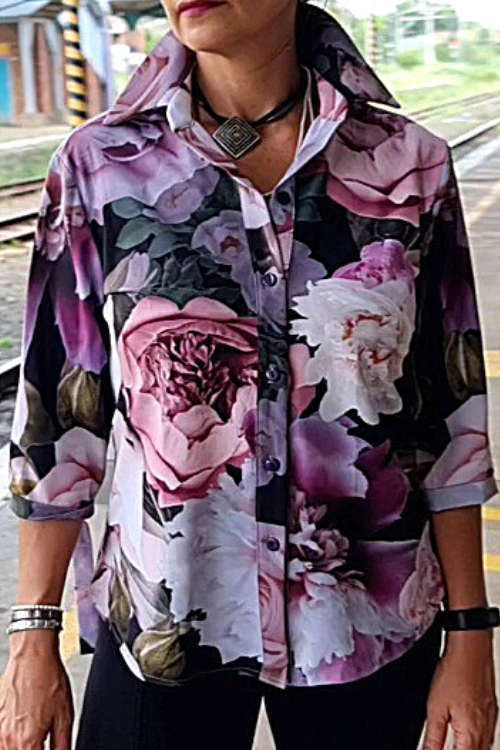 Divine Floral Shirt - 3/4 Sleeve