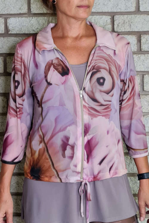 Rose Zipper Top