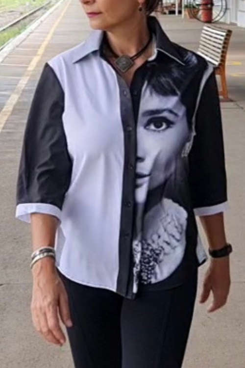 Audrey Hepburn Shirt - 3/4 Sleeve