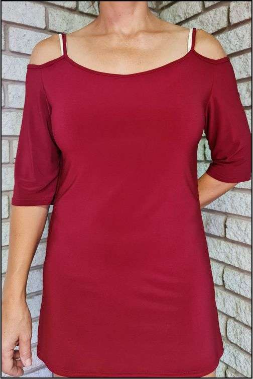 Maroon-red cutout top