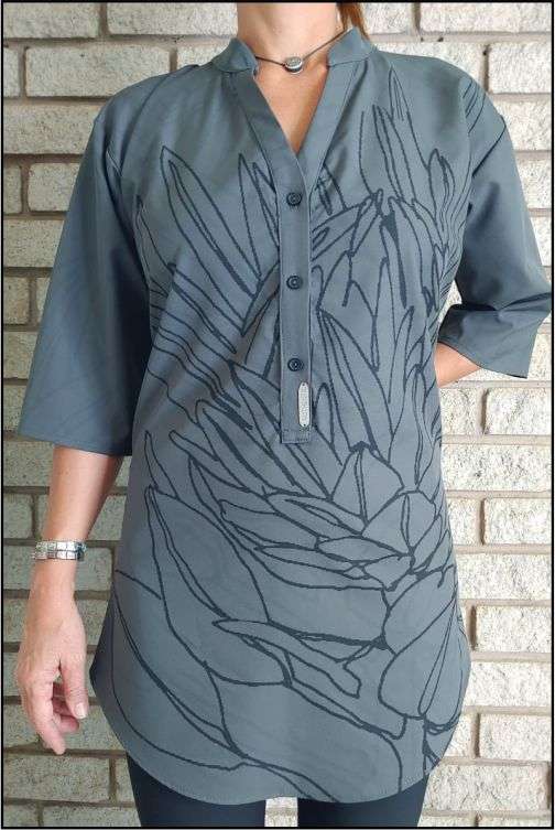 Grey Protea Line-Art Shirt
