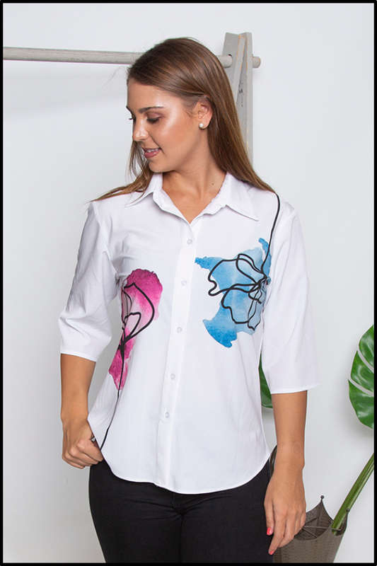 Artistic Flowers Line Art Shirt