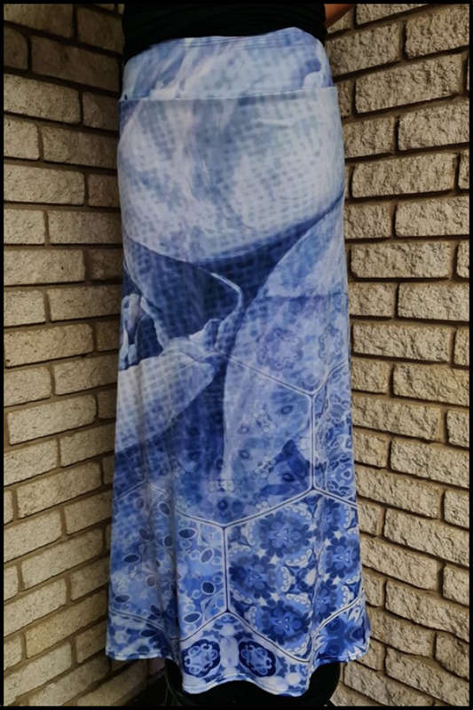 Blue Peony Skirt