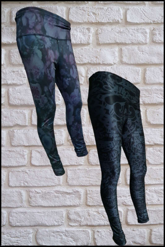 Floral/Graffiti Reversible Tights