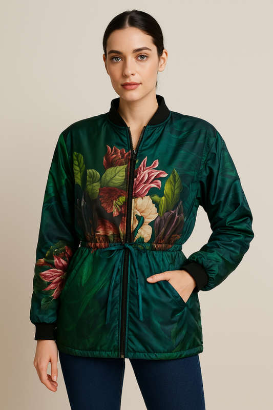 Frida Kahlo Ice-Bear Jacket (Emerald Green)