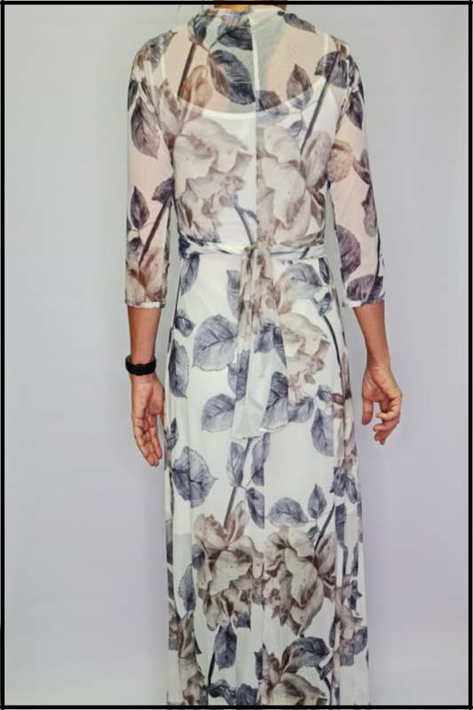 Grey Roses Empire Dress