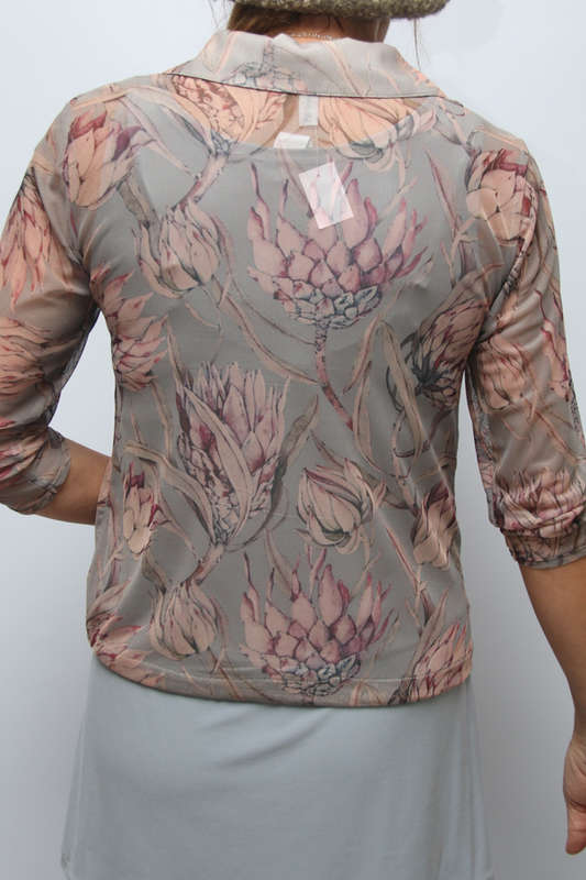 Pink Protea Zipper Top