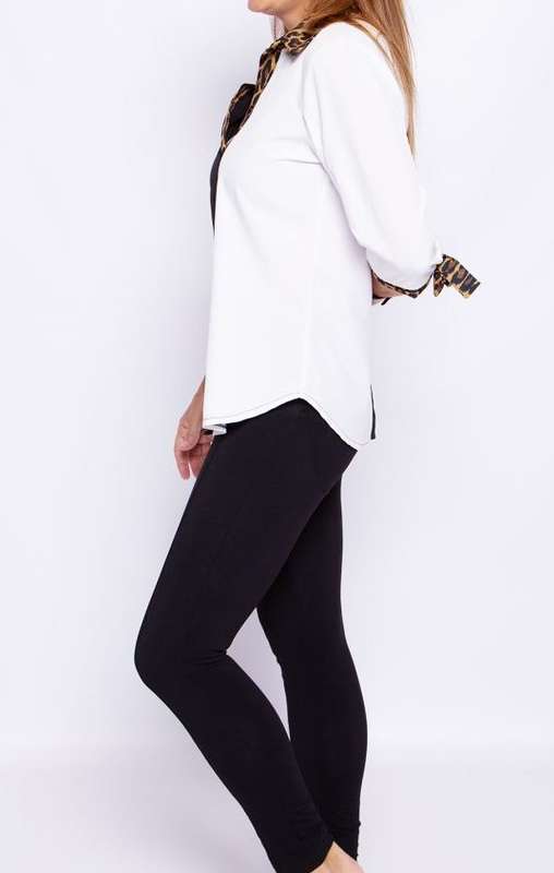Two-Tone Animal Shirt - 3/4 Sleeve
