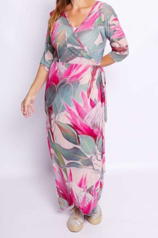 Protea Wrap-Around Dress