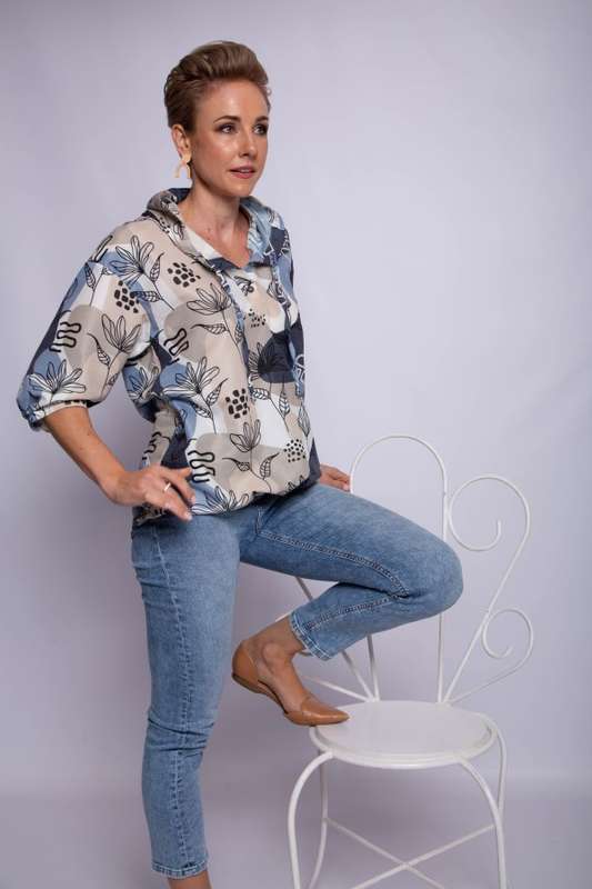 Blue Hues Hoodie Top