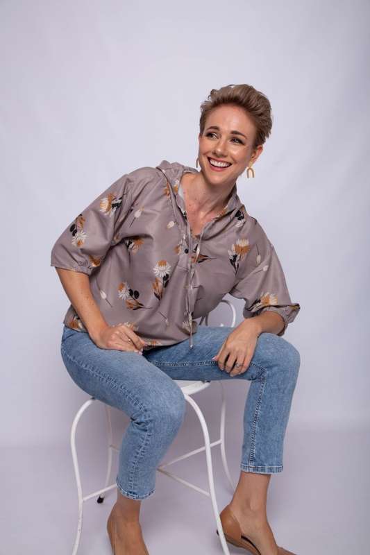 Mink-Mustard Wildflower Hoodie Top