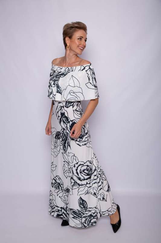 Black Rose Bardot Dress