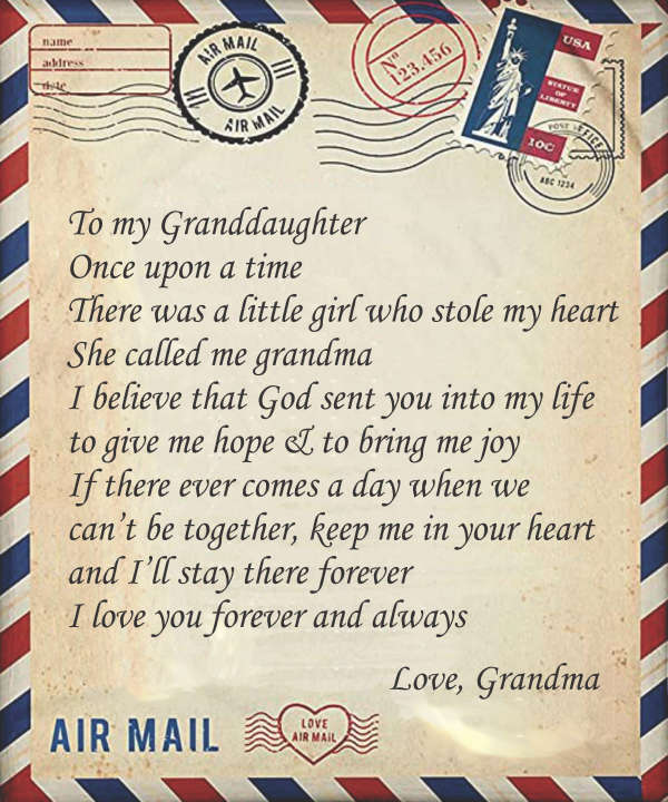 1. To Granddaughter from Grandma