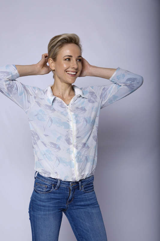 Light Leaves Zipper Top