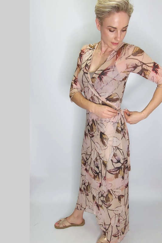 Little Leaves Wrap-Around Dress