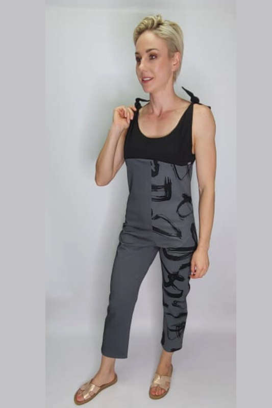 Black and Grey Jumpsuit