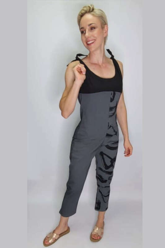 Black and Grey Jumpsuit
