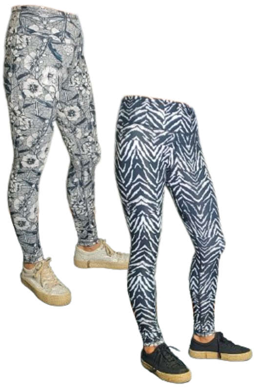 Floral Zebra Reversible Tights