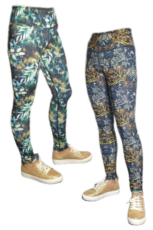 Golden Accents Reversible Tights