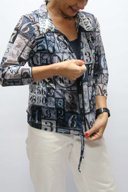 Numbers Zipper Top
