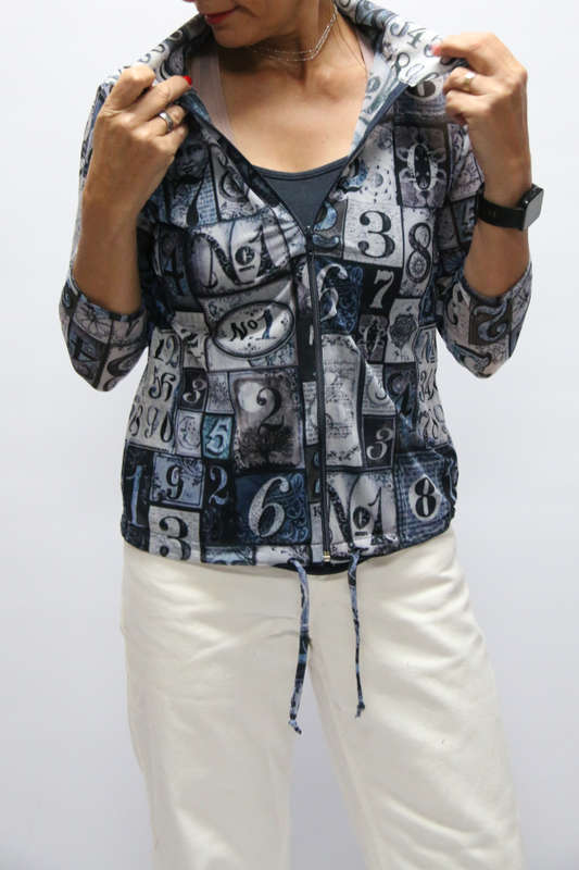 Numbers Zipper Top