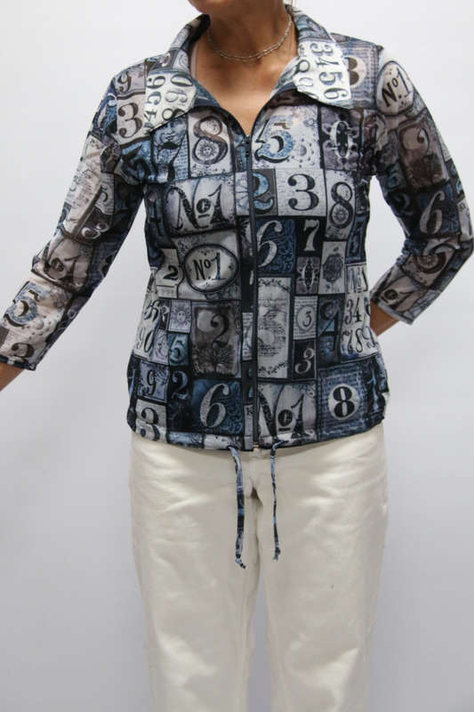 Numbers Zipper Top