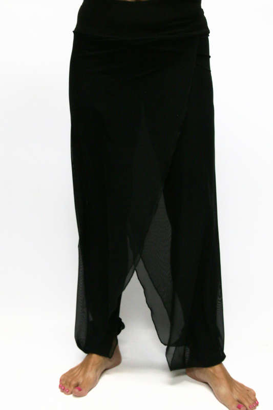 Mesh Cross-Over Pants