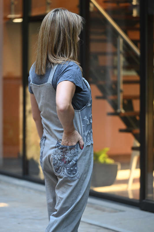 Lace Dungaree - Grey