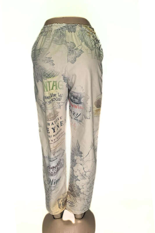 Wine Draw-String Pocket Pants