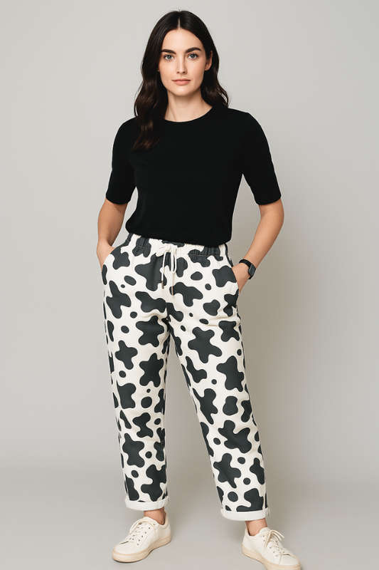 Quirky Cow Draw-String Pants