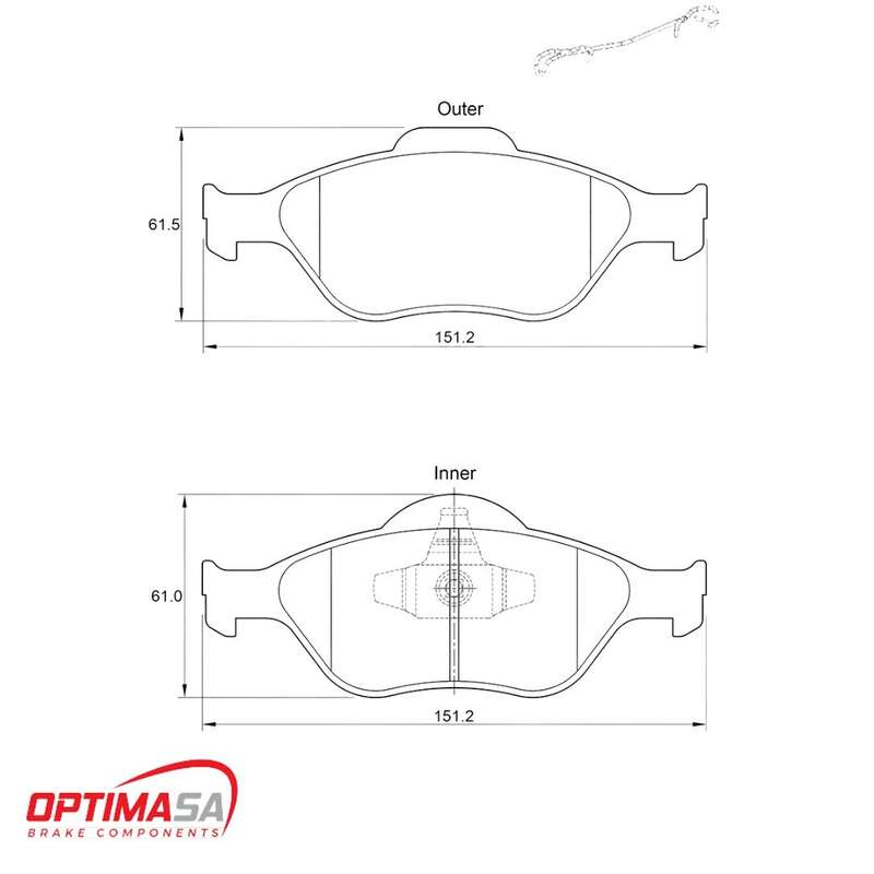 Ford Fiesta / Figo Front Brake Pads