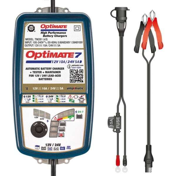 OptiMate 7 TM-260 (8-Step 12V &amp; 24V Battery Charger (10A/5A), Maintainer &amp; Recovery) - Hi...