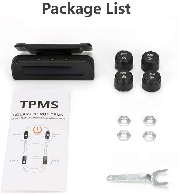 Wireless Car TPMS (Tyre Pressure Monitoring System) - External Sensors (Solar Powered &amp; Winds...
