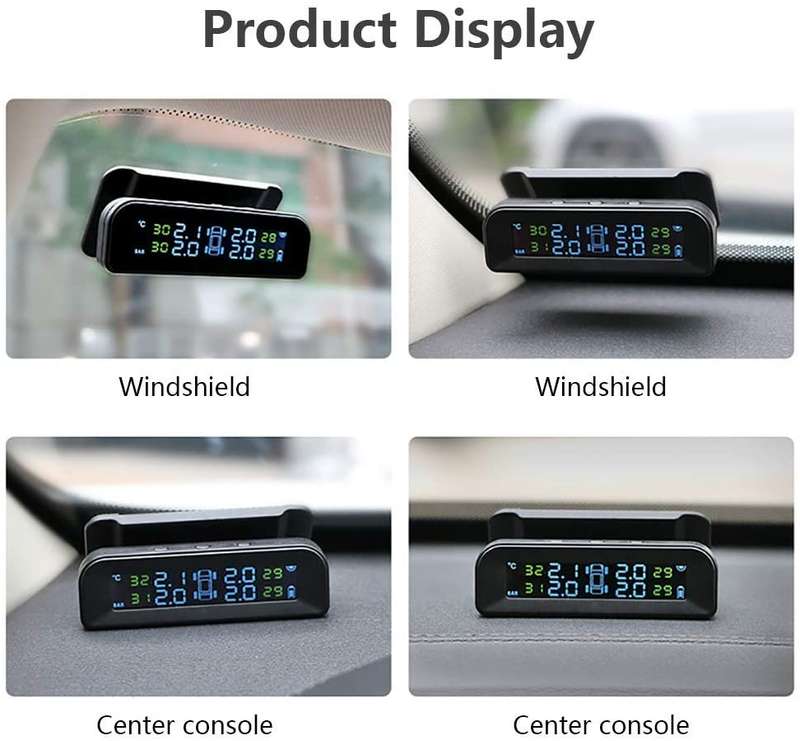 Wireless Car TPMS (Tyre Pressure Monitoring System) - External Sensors (Solar Powered &amp; Winds...