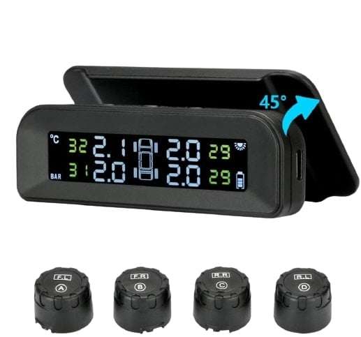 Wireless Car TPMS (Tyre Pressure Monitoring System) - External Sensors (Solar Powered &amp; Winds...
