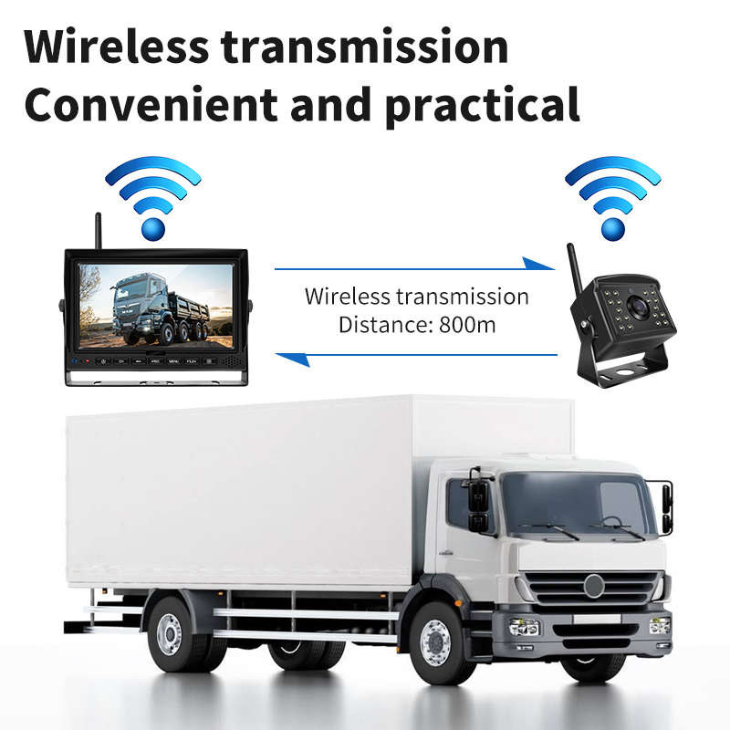 1080P Wireless Reversing System with 7-Inch Screen, 4 Cameras, and 800M Range for 12-24V Cars, Bu...
