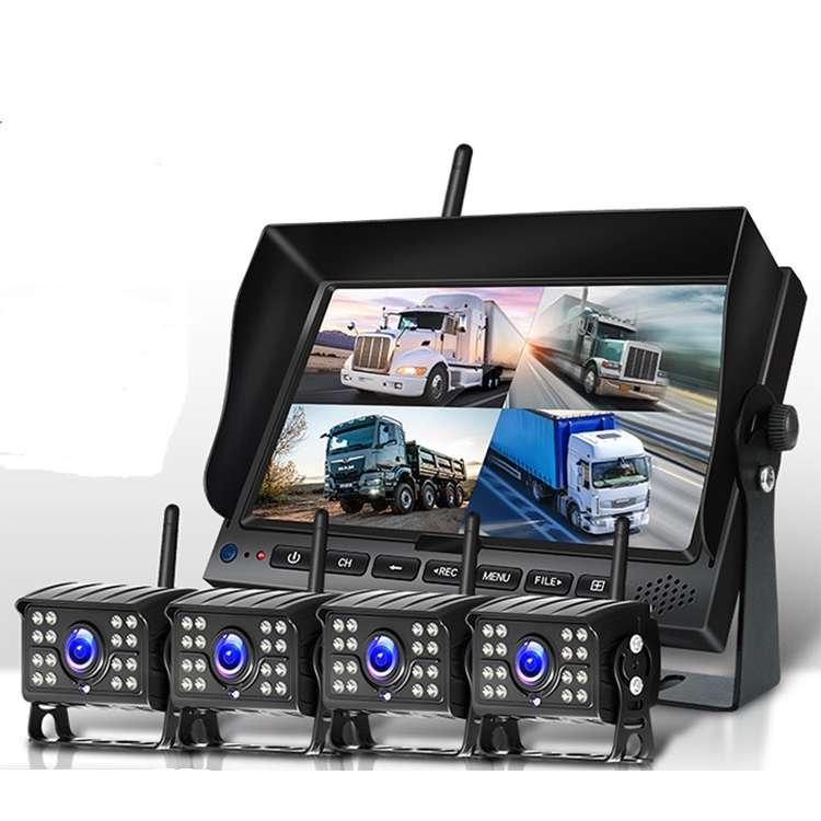 1080P Wireless Reversing System with 7-Inch Screen, 4 Cameras, and 800M Range for 12-24V Cars, Bu...
