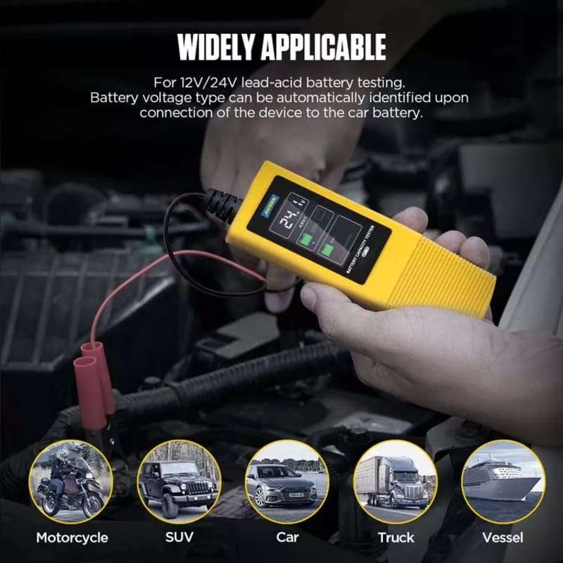 Autool BT70 12V/24V Digital Battery Tester | Voltage and Battery Display | 2-Inch HD Screen