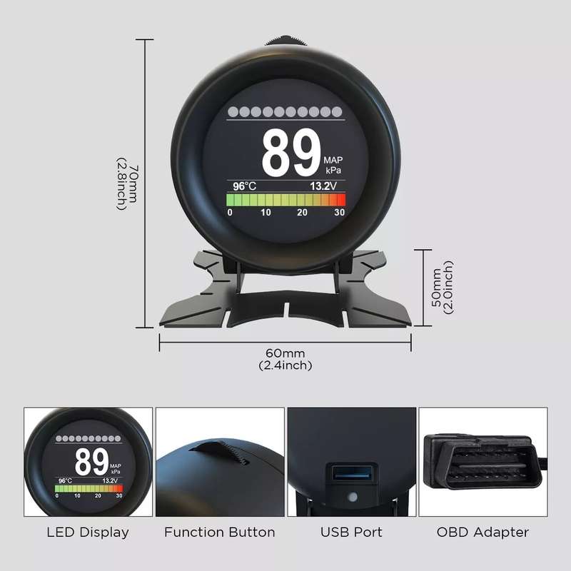 Autool X60 OBD HUD Multi-Function Digital Car Meter