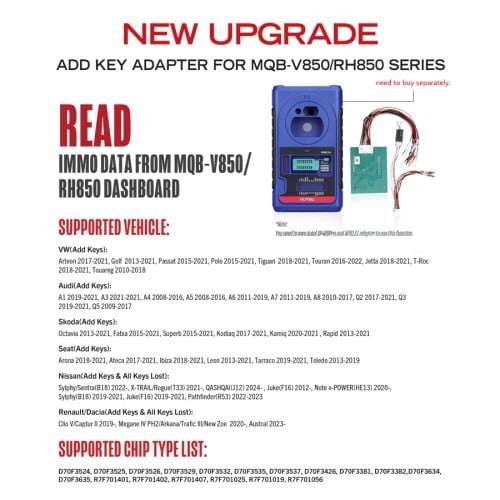 AUTEL APB131 Adapter  VW MQB V850 H850 Ford Nissan B18, Renault For Autel IM508 IM508S IM608 IM60...