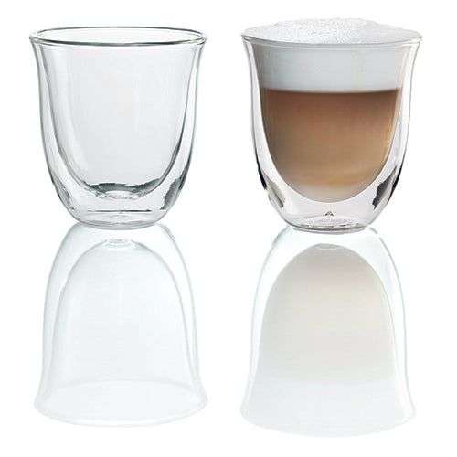 DeLonghi Double Walled Cappuccino Glasses  Set of 2 190ML
