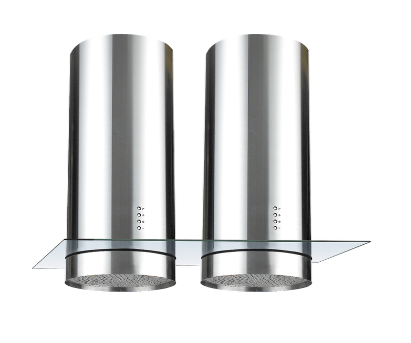 Falco 120Cm Island Double Round S/S/Glass Extractor FAL-120-IRS