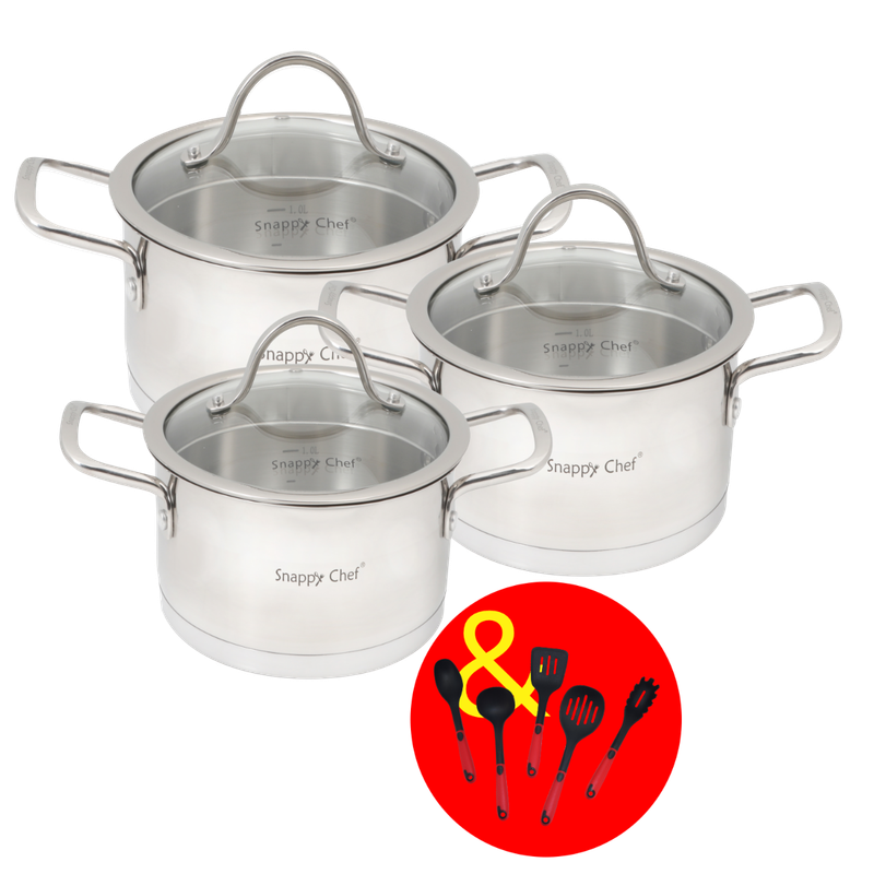 Snappy Chef 6pc Platinum Cookware Set SSCS006