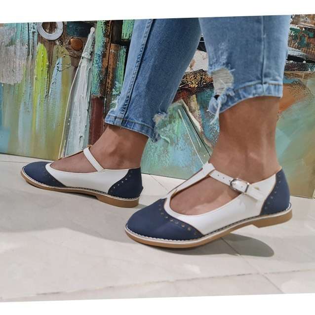 Womens Brogue T-bar